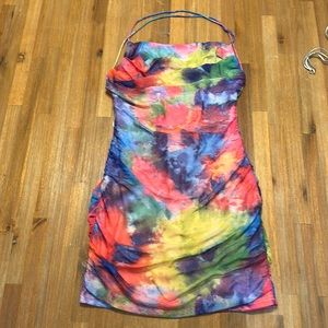 “Superdown” tags on never worn multi colored mini dress low back size 4.